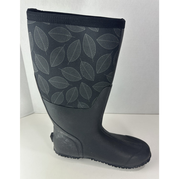 Bogs Neo Tech CRVR TL Leafy Print Black Rain Boots Waterproof Women's Size 11 - Picture 9 of 16